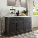 Nolan 58" Server, White Marble Top & Salvage Dark Oak Finish Acme