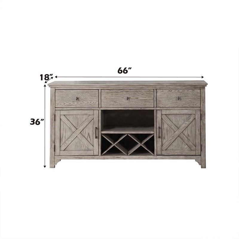 Rocky 66" Server, Gray Oak Finish Acme