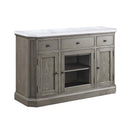 Zumala 56" Server, Marble Top & Weathered Oak Finish Acme