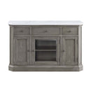 Zumala 56" Server, Marble Top & Weathered Oak Finish Acme