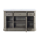 Zumala 56" Server, Marble Top & Weathered Oak Finish Acme
