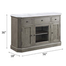 Zumala 56" Server, Marble Top & Weathered Oak Finish Acme