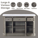 Zumala 56" Server, Marble Top & Weathered Oak Finish Acme