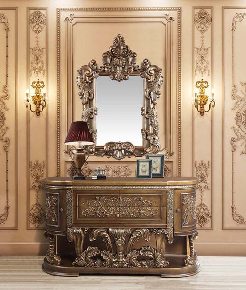 Constantine 72" Server, Brown & Gold Finish Acme