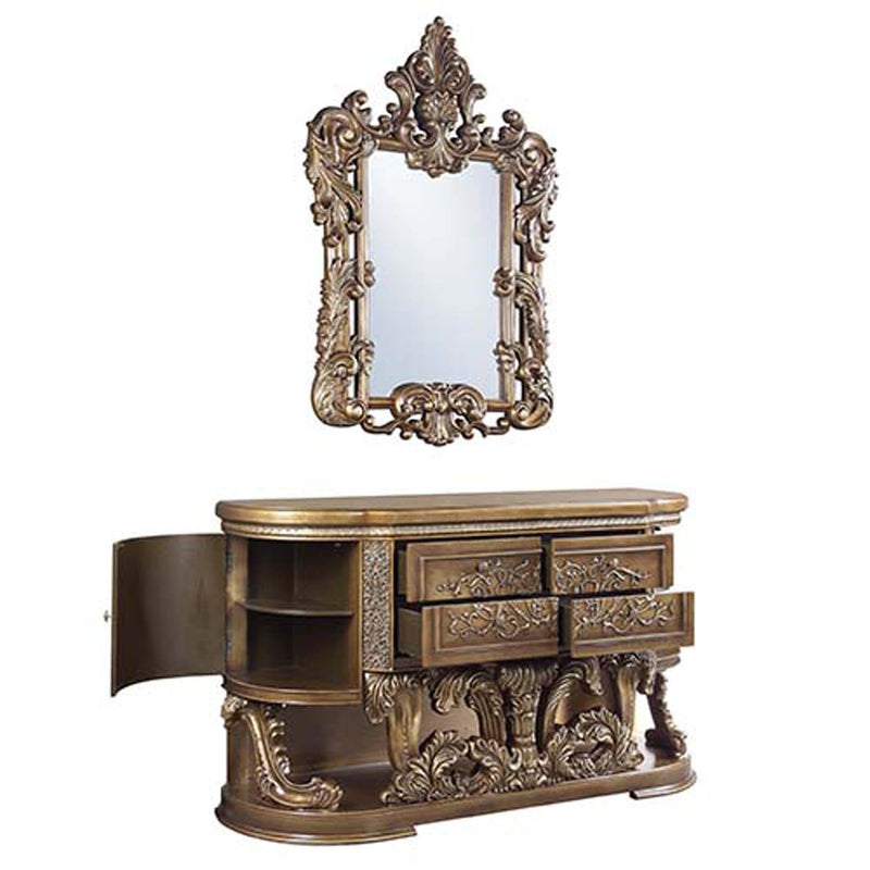 Constantine 72" Server, Brown & Gold Finish Acme