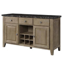 Charnell 56" Server, Marble Top & Oak Finish Acme