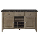 Charnell 56" Server, Marble Top & Oak Finish Acme
