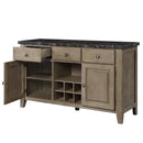 Charnell 56" Server, Marble Top & Oak Finish Acme