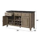 Charnell 56" Server, Marble Top & Oak Finish Acme