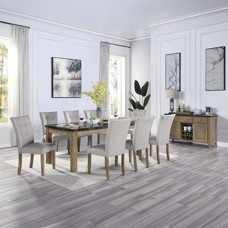 Charnell 56" Server, Marble Top & Oak Finish Acme