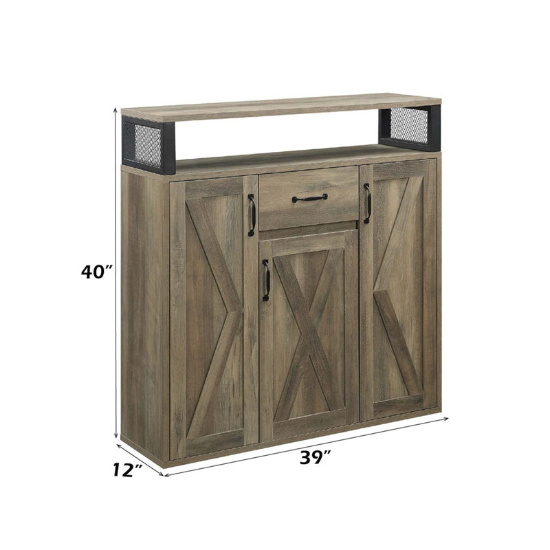 Abiram 39" Server, Rustic Oak Finish Acme