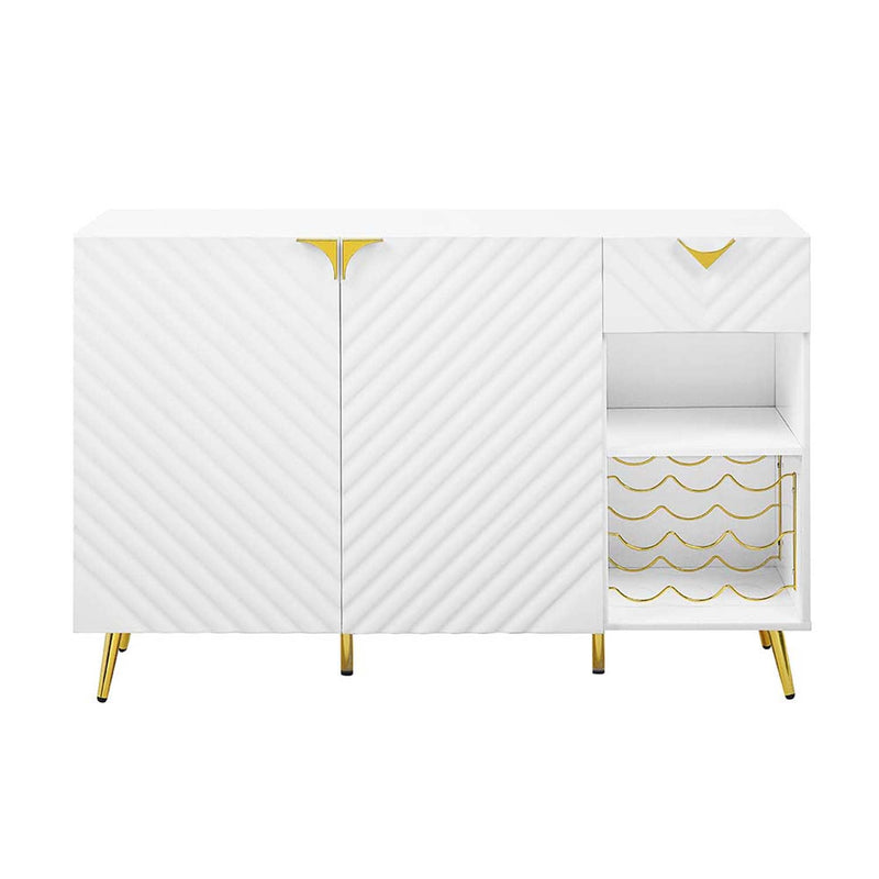 Gaines 54" Server, White High Gloss Finish Acme
