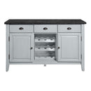 Lanton 56" Server, Natural Marble & Antique White Finish Acme