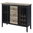 Zudora 47" Server, Antique Oak & Sandy Black Finish Acme
