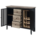 Zudora 47" Server, Antique Oak & Sandy Black Finish Acme