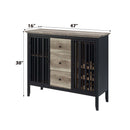 Zudora 47" Server, Antique Oak & Sandy Black Finish Acme