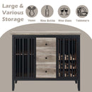 Zudora 47" Server, Antique Oak & Sandy Black Finish Acme