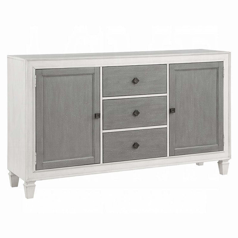 Katia 70" Server, Rustic Gray & Weathered White Finish Acme
