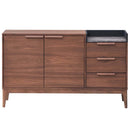 Bevis 53" Server, Green Fabric & Walnut Finish Acme