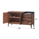 Bevis 53" Server, Green Fabric & Walnut Finish Acme
