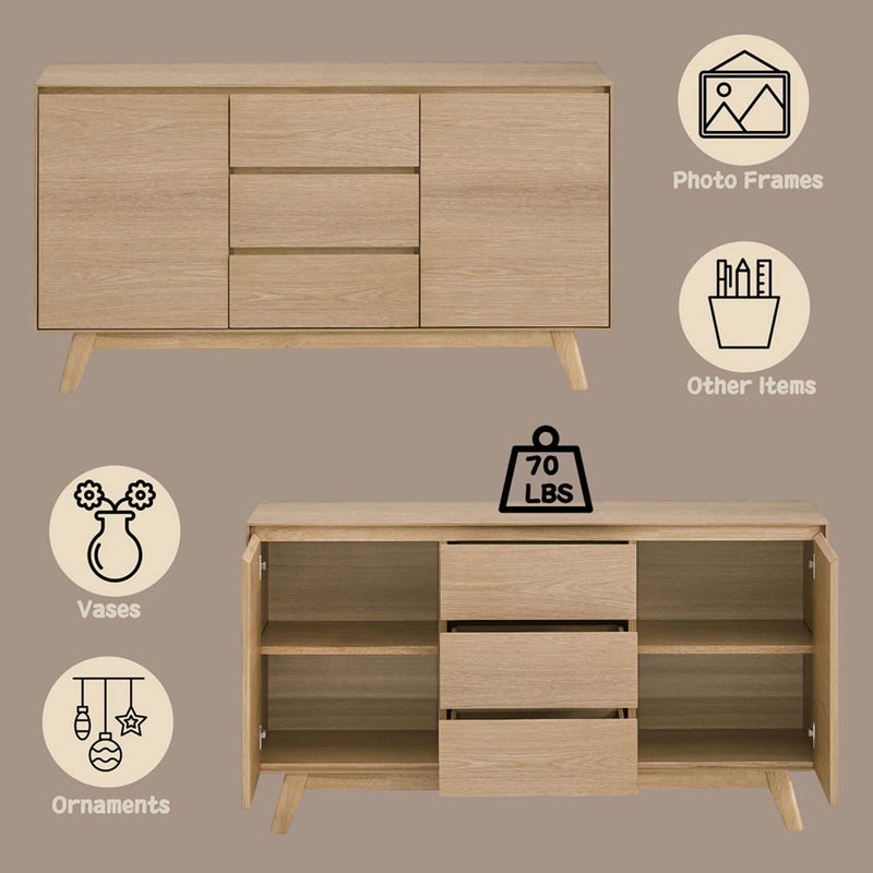 Kasem 55" Server, Oak Finish Acme