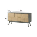 Blayde 59" Server, Light Gray & Natural Finish Acme