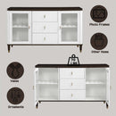 Carena 62" Server, White & Brown Finish Acme