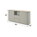 Ingram 65" Server, Ceramic Top & Light Gray Finish Acme