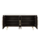 Clayten 72" Server, White Natural Marble Top & Espreeso Finish Acme