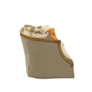 Daesha 92" Sofa w/8 Pillows, Tan Flannel & Antique Gold Finish Acme