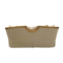 Daesha 92" Sofa w/8 Pillows, Tan Flannel & Antique Gold Finish Acme