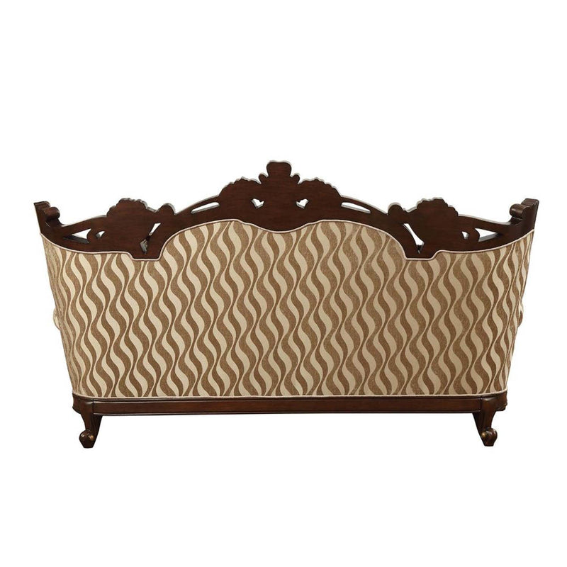 Shalisa 90" Sofa w/7 Pillows, Fabric & Walnut Finish Acme