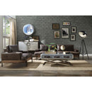 Silchester 95" Sofa, Distress Chocolate Top Grain Leather & Oak Finish Acme