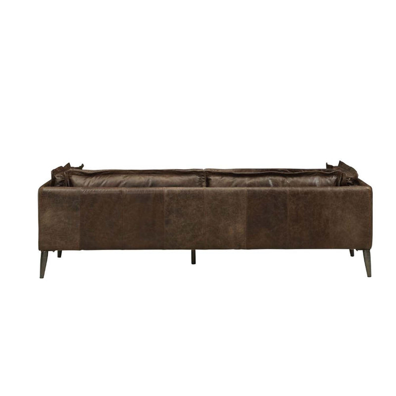 Porchester 94" Sofa, Distress Chocolate Top Grain Leather Acme