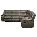 Tavin Motion 119" Sectional Sofa, Taupe Leather-Aire Match Acme