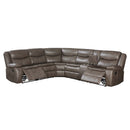 Tavin Motion 119" Sectional Sofa, Taupe Leather-Aire Match Acme