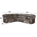 Tavin Motion 119" Sectional Sofa, Taupe Leather-Aire Match Acme