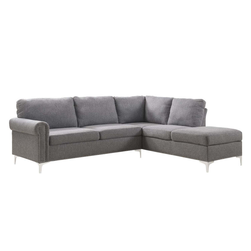 Melvyn 100" Sectional Sofa, Gray Fabric Acme