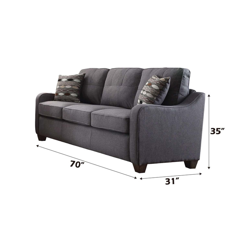 Cleavon II 69" Sofa w/2 Pillows, Gray Linen Acme