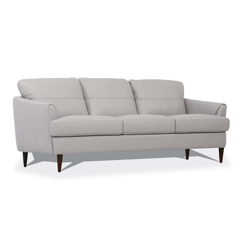 Helena 83" Sofa, Pearl Gray Leather Acme