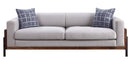 Pelton 91" Sofa w/2 Pillows, Fabric & Walnut Finish Acme