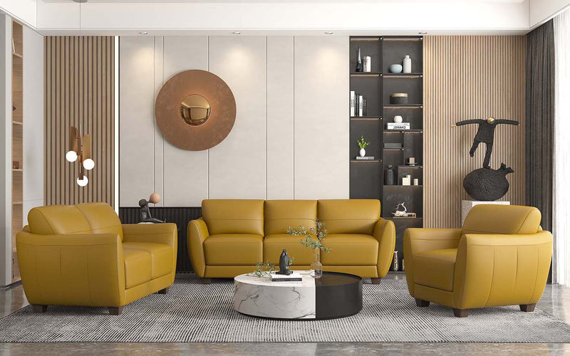 Valeria 79" Sofa, Mustard Leather Acme
