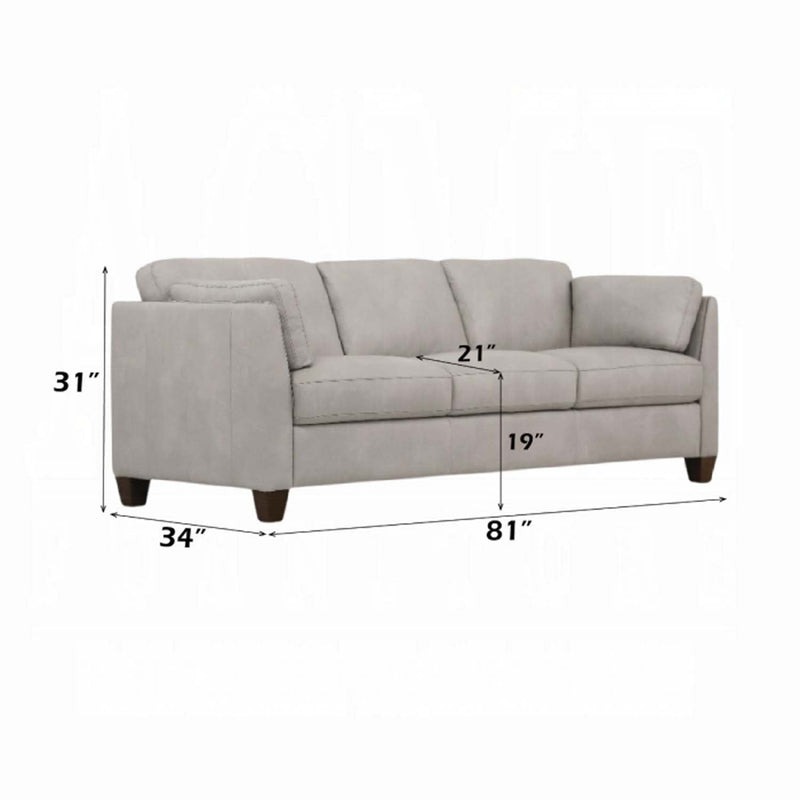 Matias 81" Sofa, Dusty White Leather Acme