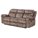 Zubaida 87" Motion Sofa & Console w/USB, Two Tone Chocolate Velvet Acme