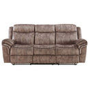 Zubaida 87" Motion Sofa & Console w/USB, Two Tone Chocolate Velvet Acme