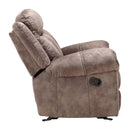 Zubaida 87" Motion Sofa & Console w/USB, Two Tone Chocolate Velvet Acme