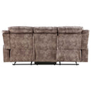 Zubaida 87" Motion Sofa & Console w/USB, Two Tone Chocolate Velvet Acme