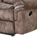 Zubaida 87" Motion Sofa & Console w/USB, Two Tone Chocolate Velvet Acme