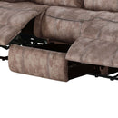 Zubaida 87" Motion Sofa & Console w/USB, Two Tone Chocolate Velvet Acme