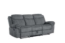 Zubaida 87" Motion Sofa & Console w/USB, Two Tone Gray Velvet Acme